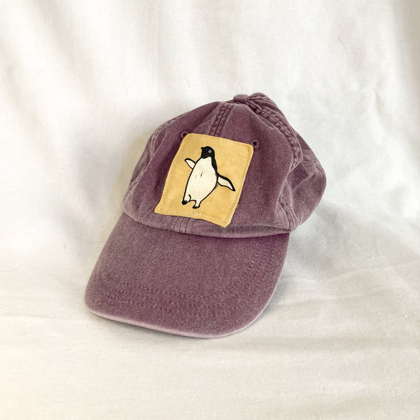 Penguin Hat - purple/yellow