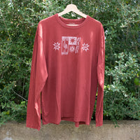 x-large | thrifted and printed long sleeve with blockprint designs