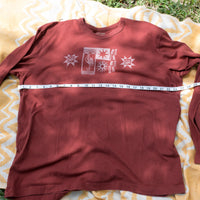 x-large | thrifted and printed long sleeve with blockprint designs