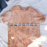 x-large | thrifted, tie-dyed , and avocado-dyed with quilt star blockprints